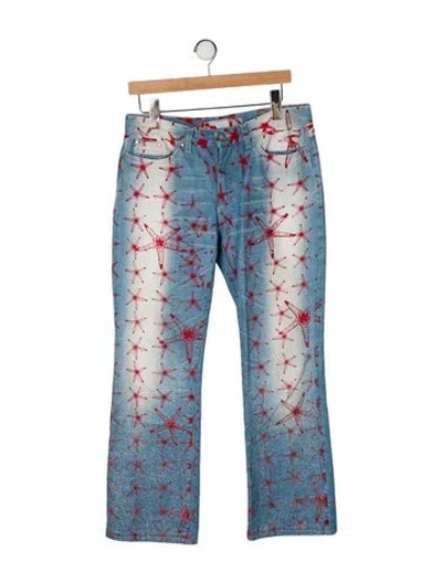Pre-owned Versace Jeans Couture Mid-rise Straight Leg Jeans In Blue