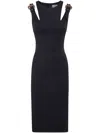 Versace Jeans Couture Mini Dress Buckles Tecno Light In Black