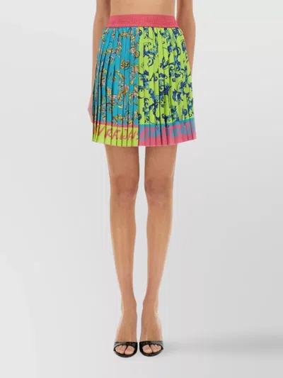 VERSACE JEANS COUTURE MINI PLEATED SKIRT BAROQUE OUTLINE