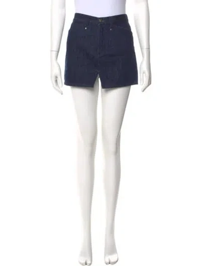 Pre-owned Versace Jeans Couture Mini Skirt In Blue