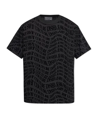 Versace Jeans Couture Monogram Crewneck T-shirt In Black
