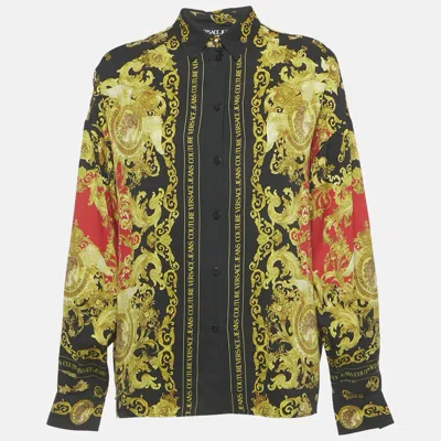 Pre-owned Versace Jeans Couture Multicolor Baroque Print Viscose Full Sleeve Shirt M