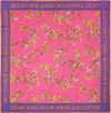 Versace Jeans Couture Multicolor Outline Barocco Large Silk Foulard Scarf In Pink