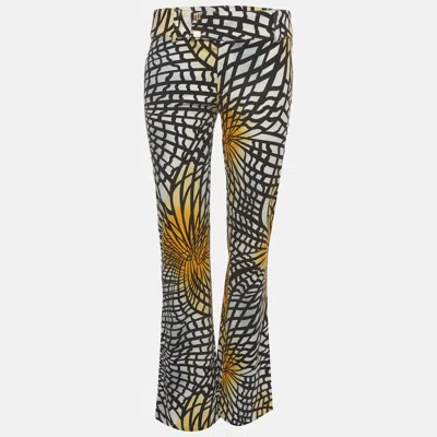 Pre-owned Versace Jeans Couture Multicolor Printed Cotton Wide Leg Jeans M / Waist 30"