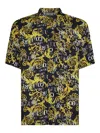VERSACE JEANS COUTURE MULTICOLOR SHORT SLEEVES SHIRT WITH ALL-OVER BAROQUE LOGO PRINT IN VISCOSE MAN VERSACE JEANS COUTURE