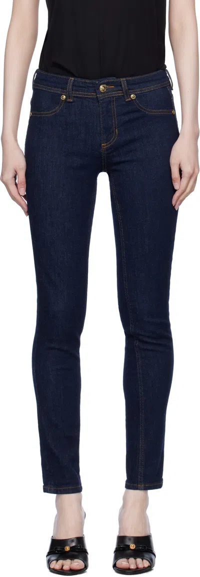 Versace Jeans Couture Navy 5-pocket Jeans In E904 Indigo