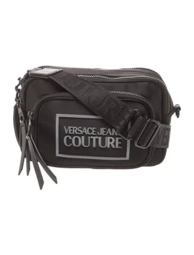 Pre-owned Versace Jeans Couture Nylon Crossbody Bag In Black