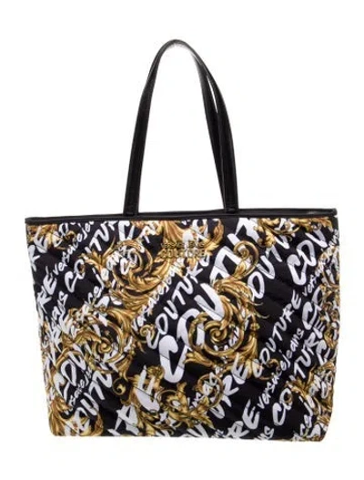 Pre-owned Versace Jeans Couture Nylon Tote In Black