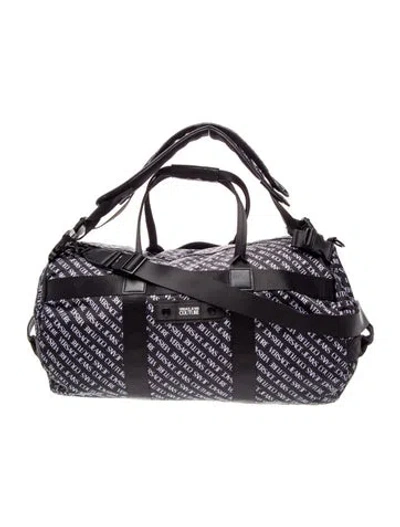 Pre-owned Versace Jeans Couture Nylon Weekender Bag In Black