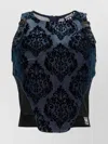 Versace Jeans Couture Ocean Top With Baroque Buckle Detail In Black