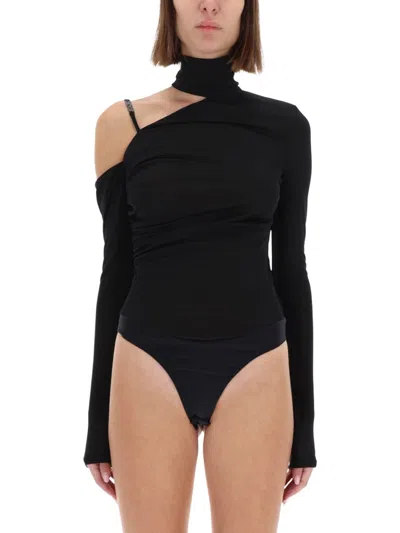 Versace Jeans Couture Oneshoulder Body Top In Black