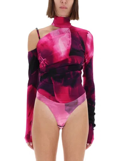 Versace Jeans Couture Oneshoulder Body Top In Pink