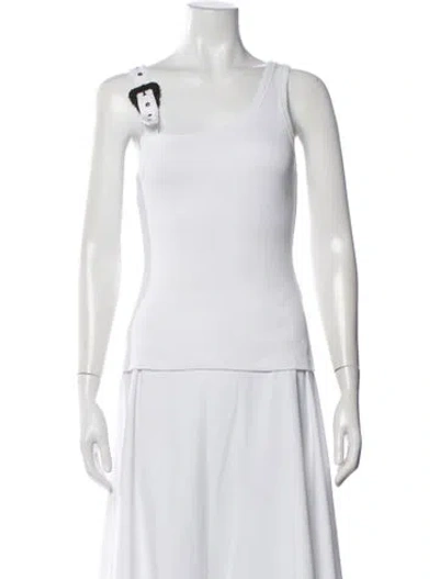 Pre-owned Versace Jeans Couture One-shoulder Sleeveless Top In White