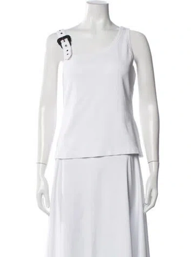 Pre-owned Versace Jeans Couture One-shoulder Sleeveless Top In White