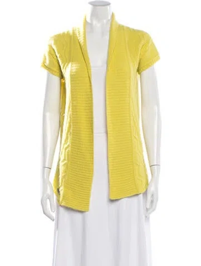 Pre-owned Versace Jeans Couture Open Front Sweater In Yellow