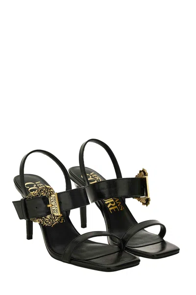 Versace Jeans Couture Open Sandals In Black
