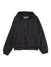 Versace Jeans Couture Quilted Hooded Jacket In Black