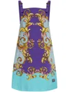 Versace Jeans Couture Outline Barocco Dress In Purple