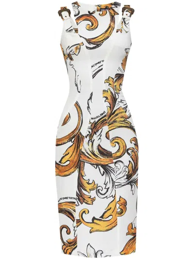 Versace Jeans Couture Outline Barocco Dress In White