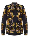 Versace Jeans Couture Outline Barocco-print Shirt In Black