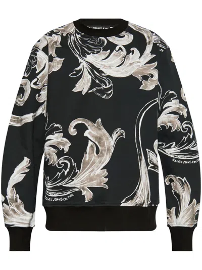 Versace Jeans Couture Outline Barocco Sweatshirt In Black