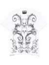 Versace Jeans Couture White Barocco Outline T-shirt In White
