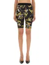 Versace Jeans Couture "baroque Outline" Cycling Shorts In Black