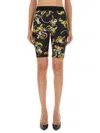 Versace Jeans Couture "baroque Outline" Cycling Shorts In Black