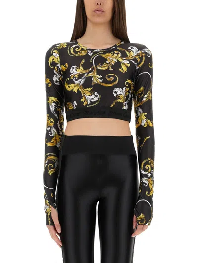 VERSACE JEANS COUTURE "OUTLINE BAROQUE" SHORT TOP
