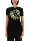 Versace Jeans Couture Graphic Print Crew Neck Fitted T-shirt In Black