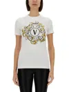 Shop Versace Jeans Couture "outline Baroque" T-shirt In White