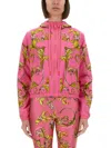 Versace Jeans Couture Outline Baroque Windbreaker In Pink