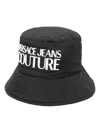 Versace Jeans Couture Padded Logo-print Bucket Hat In Black
