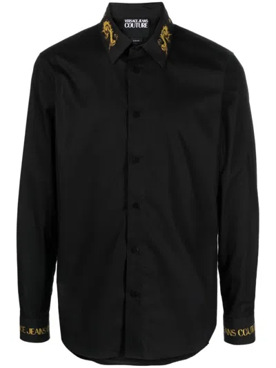 Versace Jeans Couture Panel Baroque Shirts Clothing In Black
