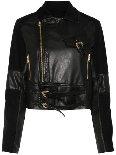 Versace Jeans Couture Panelled-design Jacket In Black