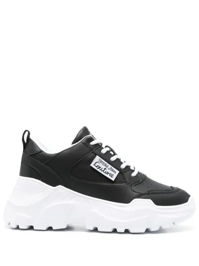 Versace Jeans Couture Panelled Sneakers In Black