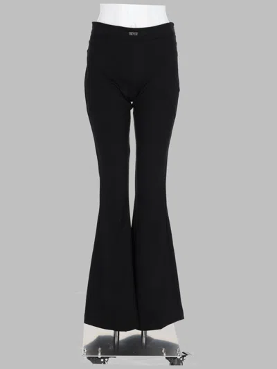 Versace Jeans Couture Pantalone Svasato In Viscosa In Black