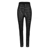 Versace Jeans Couture Monogram Leggings With A Velvety Finish In Black