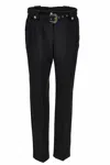 Versace Jeans Couture Tailored Viscose Trousers Featuring Belt In Black