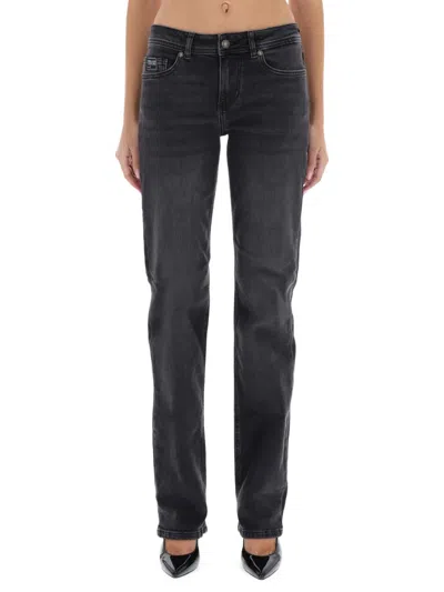 Versace Jeans Couture Five-pocket Trousers With Belt Loops Design In Black