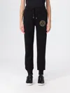 Versace Jeans Couture Trousers With Embroidered Logo And Comfortable Fit In Black