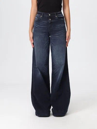 Versace Jeans Couture Pants  Woman Color Black In Blue