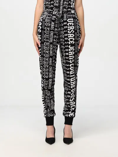 Versace Jeans Couture Pants  Woman Color Black In Schwarz