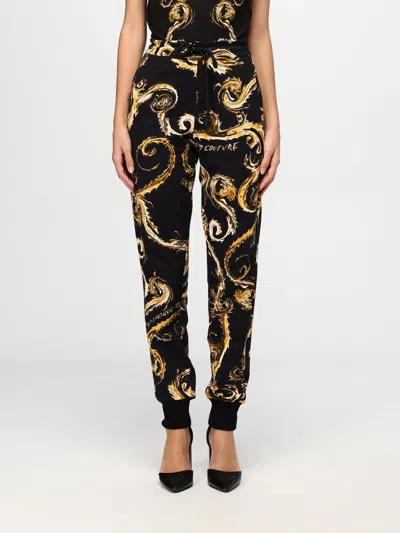 Versace Jeans Couture Pants  Woman Color Black In Schwarz