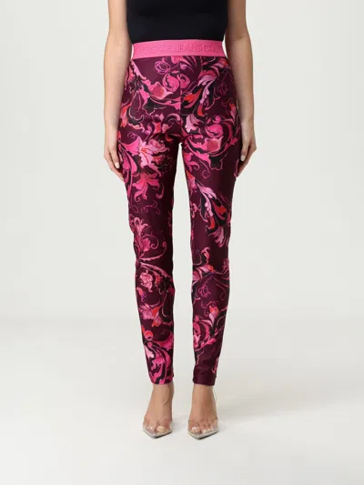 Versace Jeans Couture Pants  Woman Color Burgundy In Pink