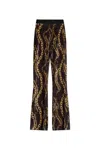 Versace Jeans Couture Chain-print Flared Leggings In Black