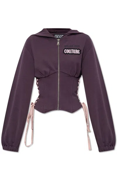 Versace Jeans Couture Corset-style Hoodie In Purple