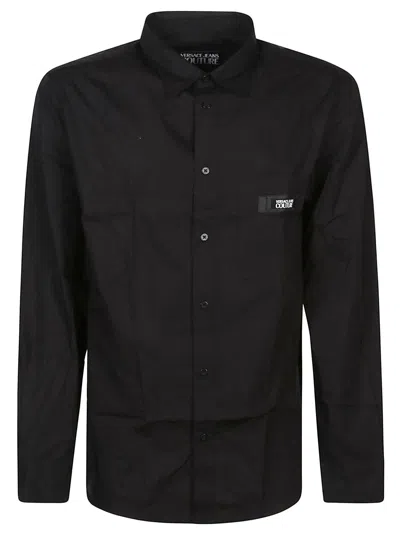 Versace Jeans Couture Patch Logo Basic Shirt In Black