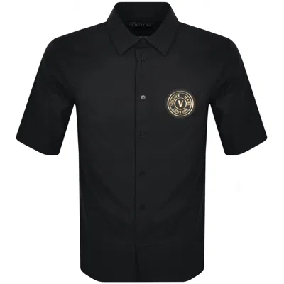 Versace Jeans Couture Patch Shirt Black In Blue