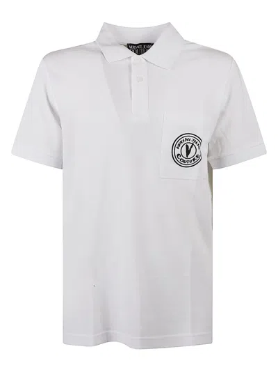 Versace Jeans Couture Patched Pocket Regular Polo Shirt In White